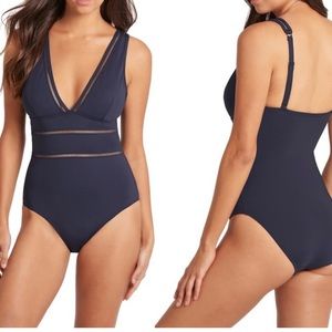 Sea Level Australia Navy Cut Out One Piece Swimsuit Size 4